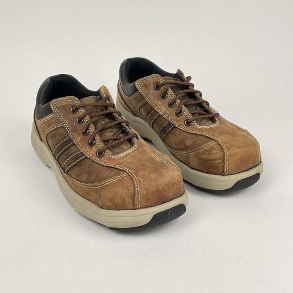 Hush Puppies Men 5 / Women 7 Hytest Brown Casual Oxford Steel Toe Work Shoes - Picture 4 of 12